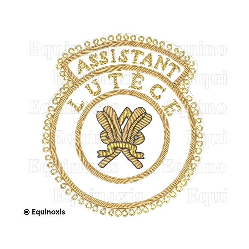 Badge / Macaron GLNF – Grande tenue provinciale – Assistant Grand Secrétaire – Lutèce – Brodé main